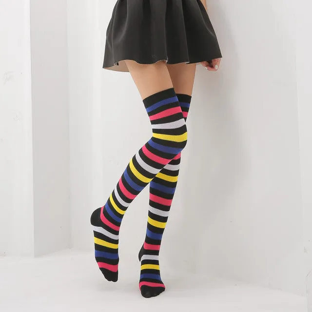 Rainbow Stripe Knee High Socks
