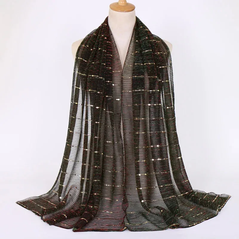 Solid Color Glitter Gold Hijab Scarf