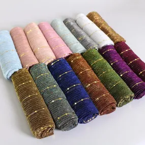 Solid Color Glitter Gold Hijab Scarf