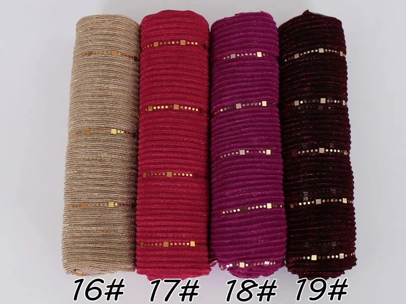 Solid Color Glitter Gold Hijab Scarf