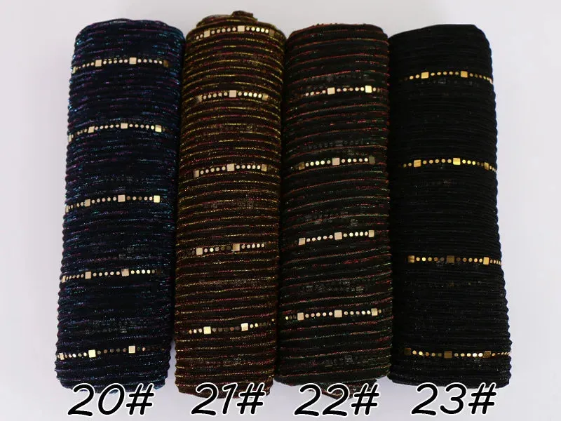 Solid Color Glitter Gold Hijab Scarf