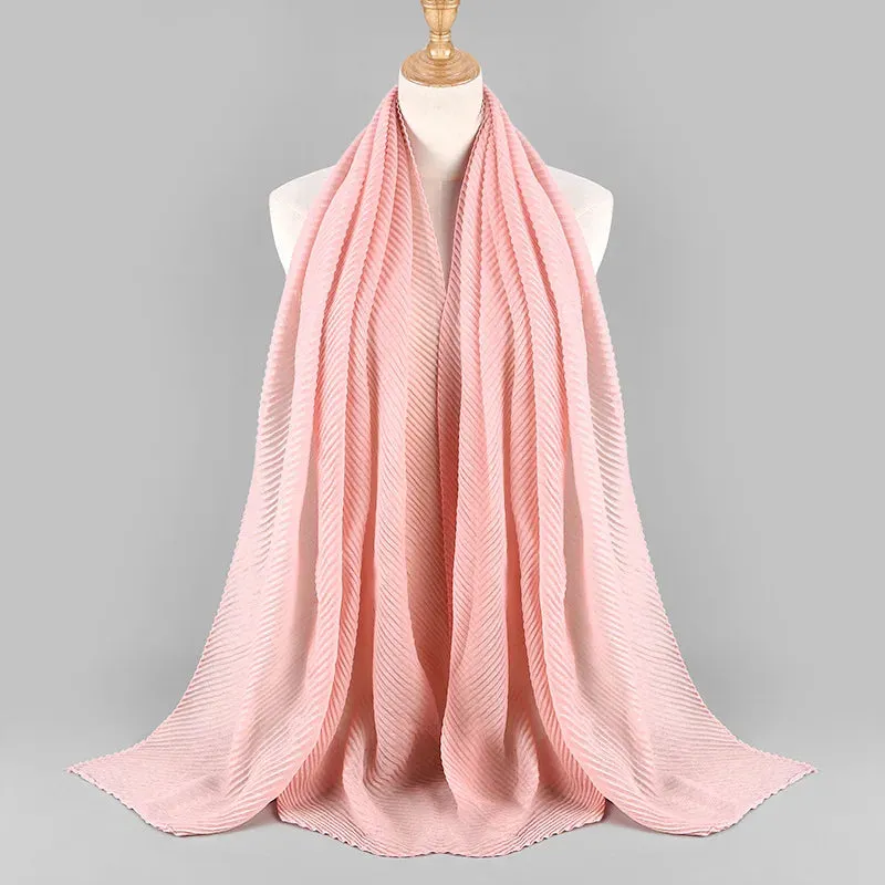 Solid Crinkle Plain Cotton Scarf Head Hijab