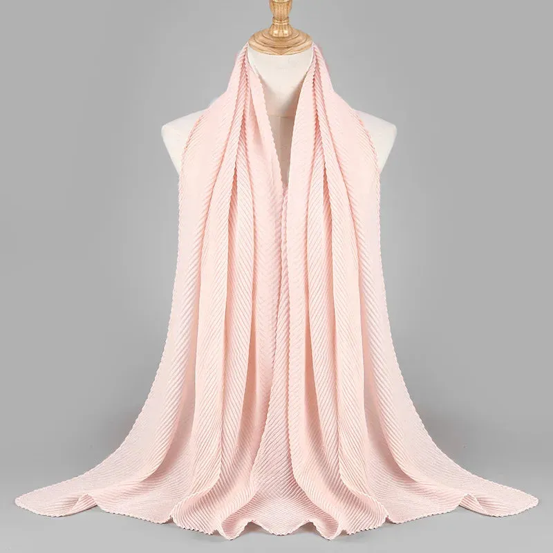 Solid Crinkle Plain Cotton Scarf Head Hijab