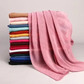Solid Crinkle Plain Cotton Scarf Head Hijab