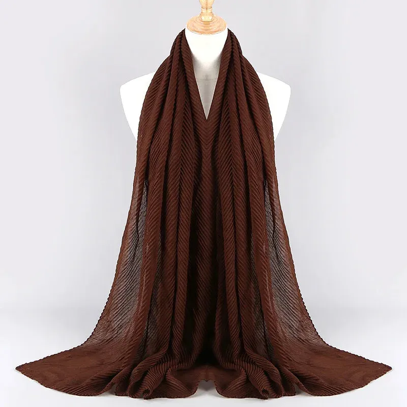 Solid Crinkle Plain Cotton Scarf Head Hijab