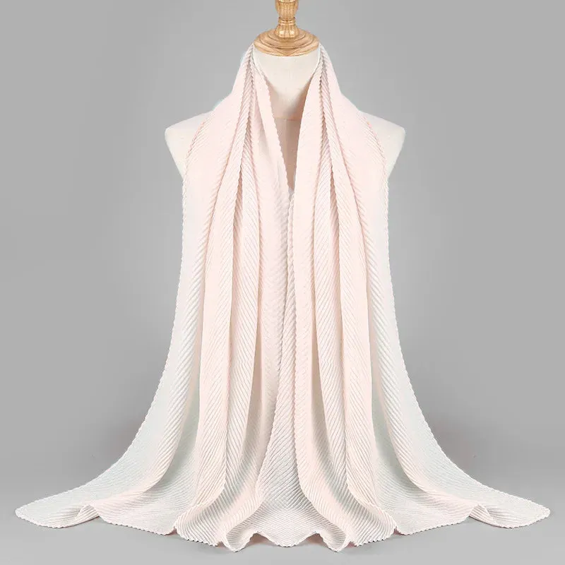 Solid Crinkle Plain Cotton Scarf Head Hijab