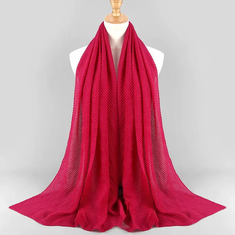Solid Crinkle Plain Cotton Scarf Head Hijab