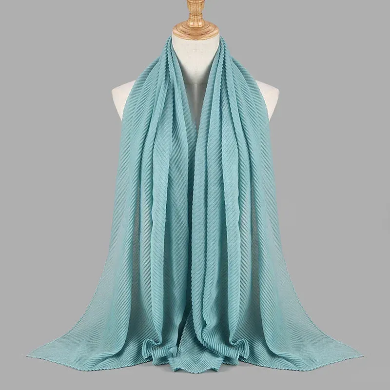 Solid Crinkle Plain Cotton Scarf Head Hijab