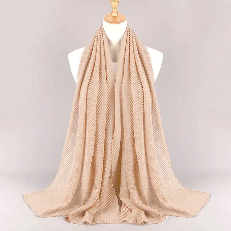 Solid Crinkle Plain Cotton Scarf Head Hijab