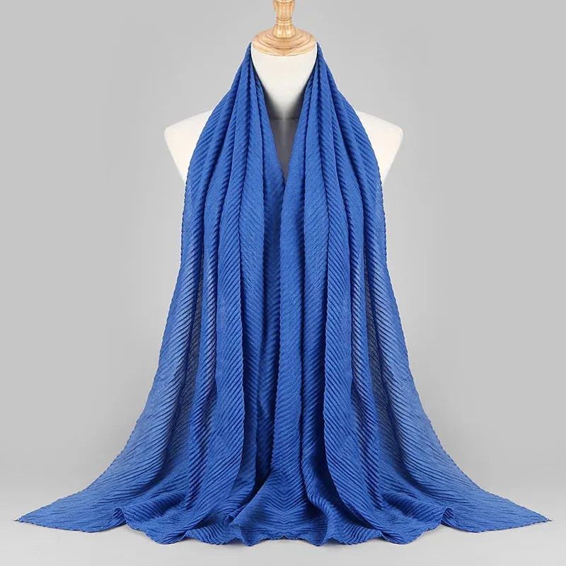 Solid Crinkle Plain Cotton Scarf Head Hijab