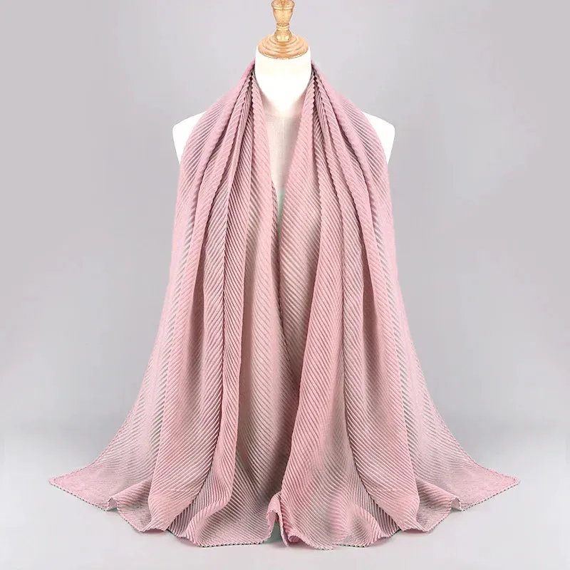 Solid Crinkle Plain Cotton Scarf Head Hijab