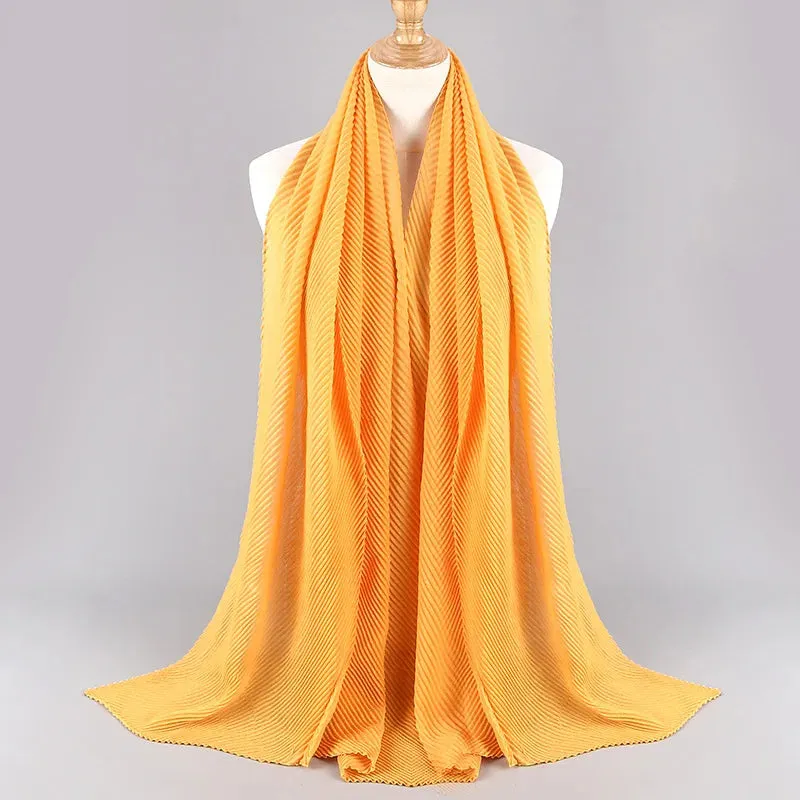Solid Crinkle Plain Cotton Scarf Head Hijab