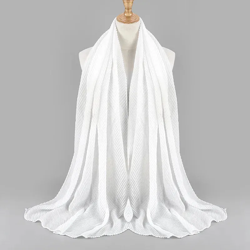 Solid Crinkle Plain Cotton Scarf Head Hijab