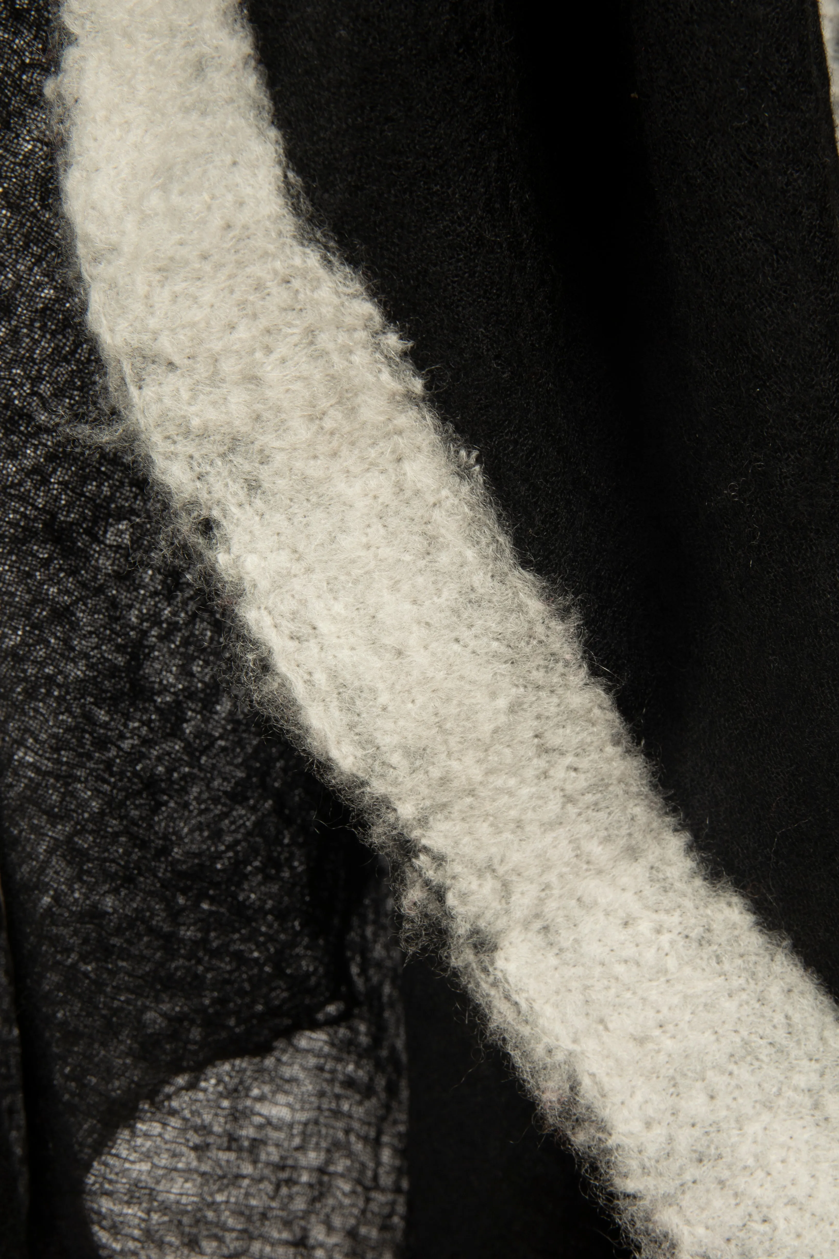 Souffle Semi Felted W/Felting (Cashmere) Black & white