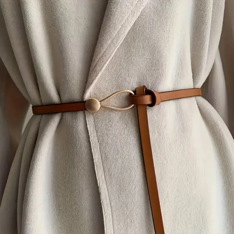 Thin Leather Belt Female Bow Leisure Belts