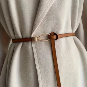 Thin Leather Belt Female Bow Leisure Belts