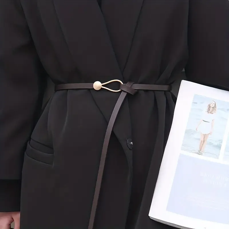 Thin Leather Belt Female Bow Leisure Belts