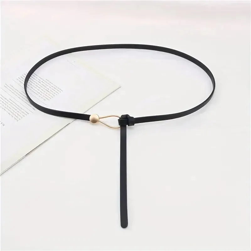 Thin Leather Belt Female Bow Leisure Belts