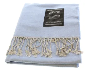 Versace Jeans Couture Light Blue Signature Label Fringe Fashion Scarf