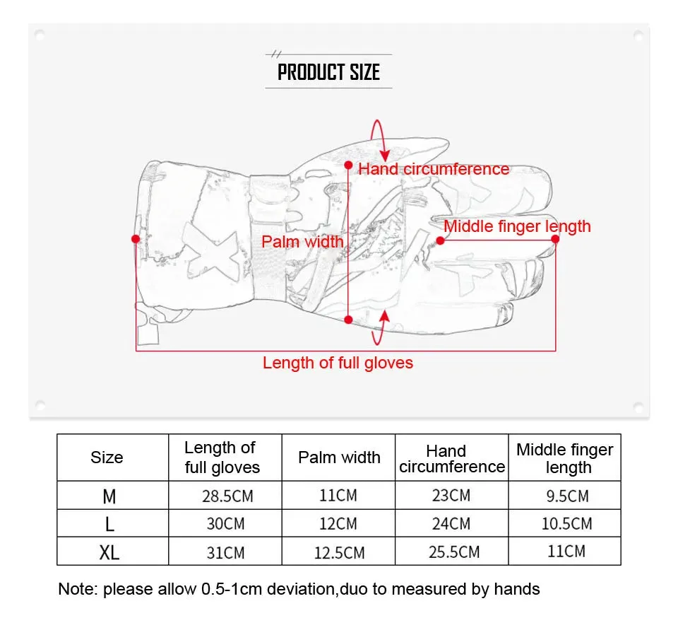 Winter Snowboard Ski Gloves PU Leather Non-slip Touch Screen Waterproof Motorcycle Cycling Fleece Warm Snow Gloves Unisex