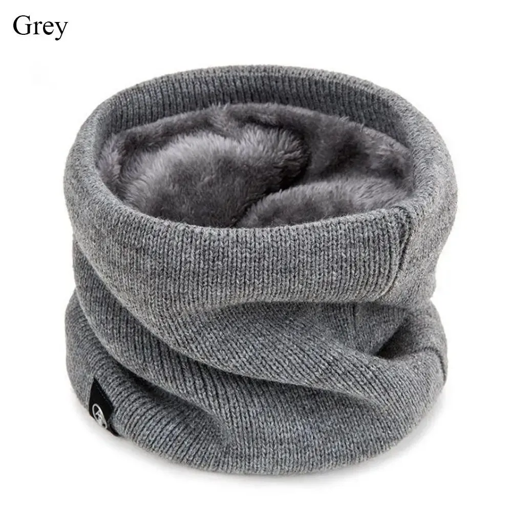 Women Men Soft Knitted Neck Warmer Sport Scarf Face Mask Winter Scarves Skating Running Warm Wool Fur Thick Men Neck Scarves