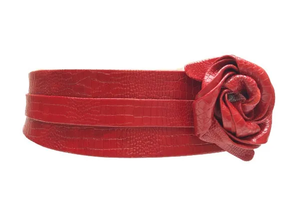Wrap Croco Belt - Red O/S